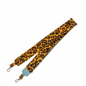 Recycled leather replacement bag strap with animal print and adjustable length