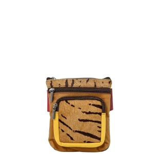 Handmade recycled leather belt bag in Yellow