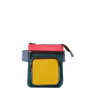 Handmade recycled leather belt bag in Pink