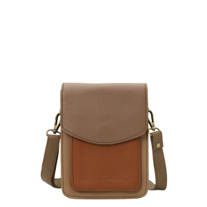 Handmade recycled leather men's crossbody bag with two compartments