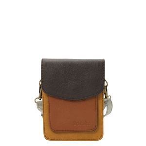 Handmade recycled leather men's crossbody bag with two compartments