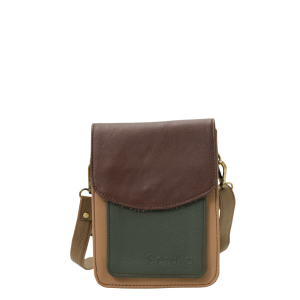 Handmade recycled leather men's crossbody bag with two compartments