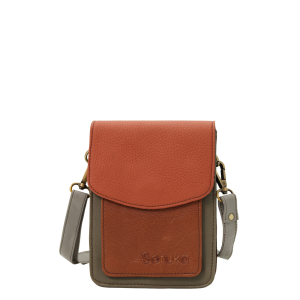 Handmade recycled leather men's crossbody bag with two compartments