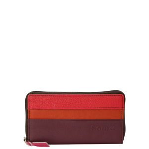 Handmade recycled leather wallet in pink