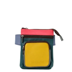 Handmade recycled leather belt bag in Pink