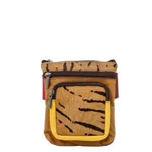 Handmade recycled leather belt bag in Yellow
