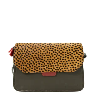 Handmade recycled leather saddle bag in Red