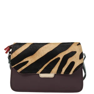 Handmade recycled leather saddle bag in Red