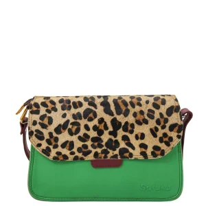 Handmade recycled leather saddle bag in Red