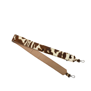 Handmade recycled leather bag strap with animal print and adjustable length
