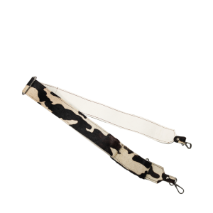 Handmade recycled leather bag strap with animal print and adjustable length