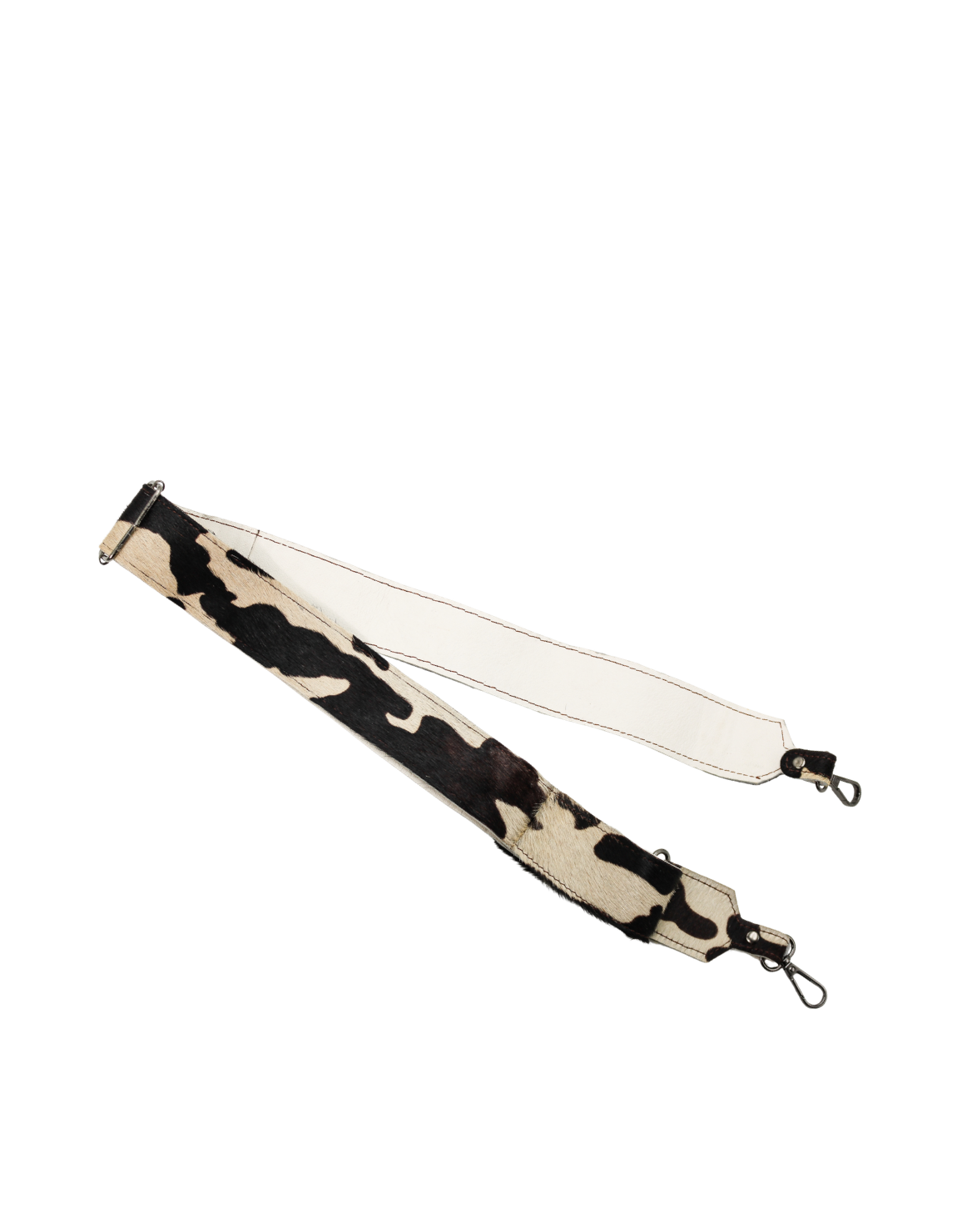 Handmade recycled leather bag strap with animal print and adjustable length