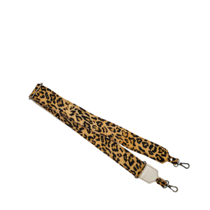 Handmade recycled leather bag strap with animal print and adjustable length