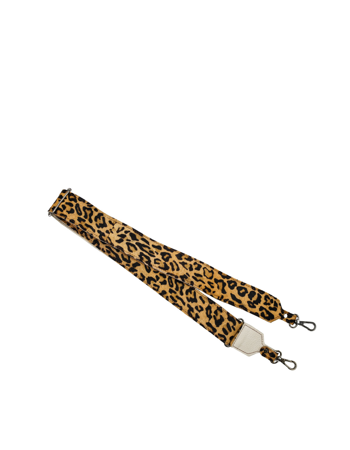 Handmade recycled leather bag strap with animal print and adjustable length