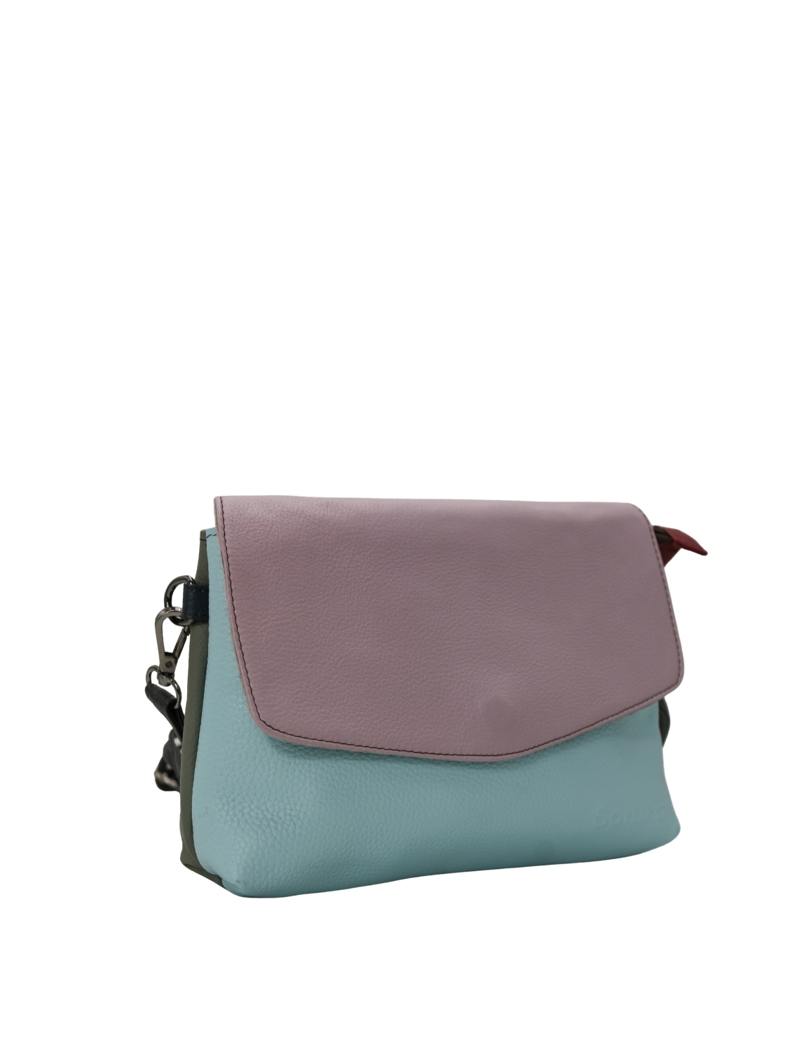 Light Blue and Green tones with adjustable shoulder strap