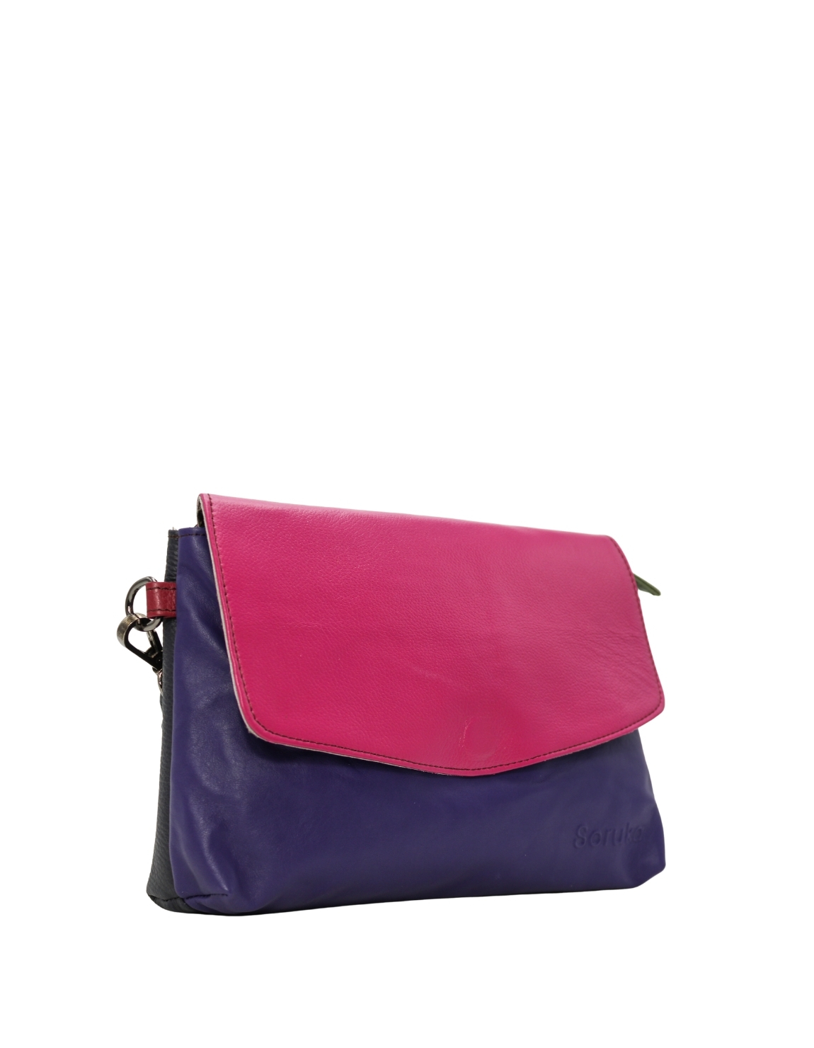 Purple and Brown tones with adjustable shoulder strap