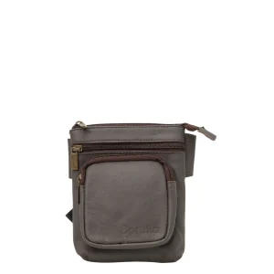 Handmade recycled leather belt bag in Brown tones