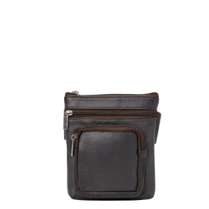 Handmade recycled leather belt bag in Blue tones
